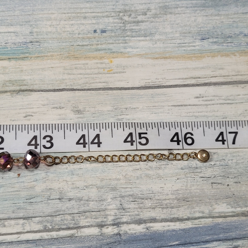 C 1946 Purple and Gold Beaded Necklace - Picture 8 of 9